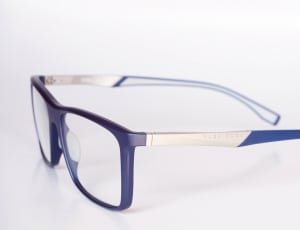 grey and blue frame eyeglasses thumbnail