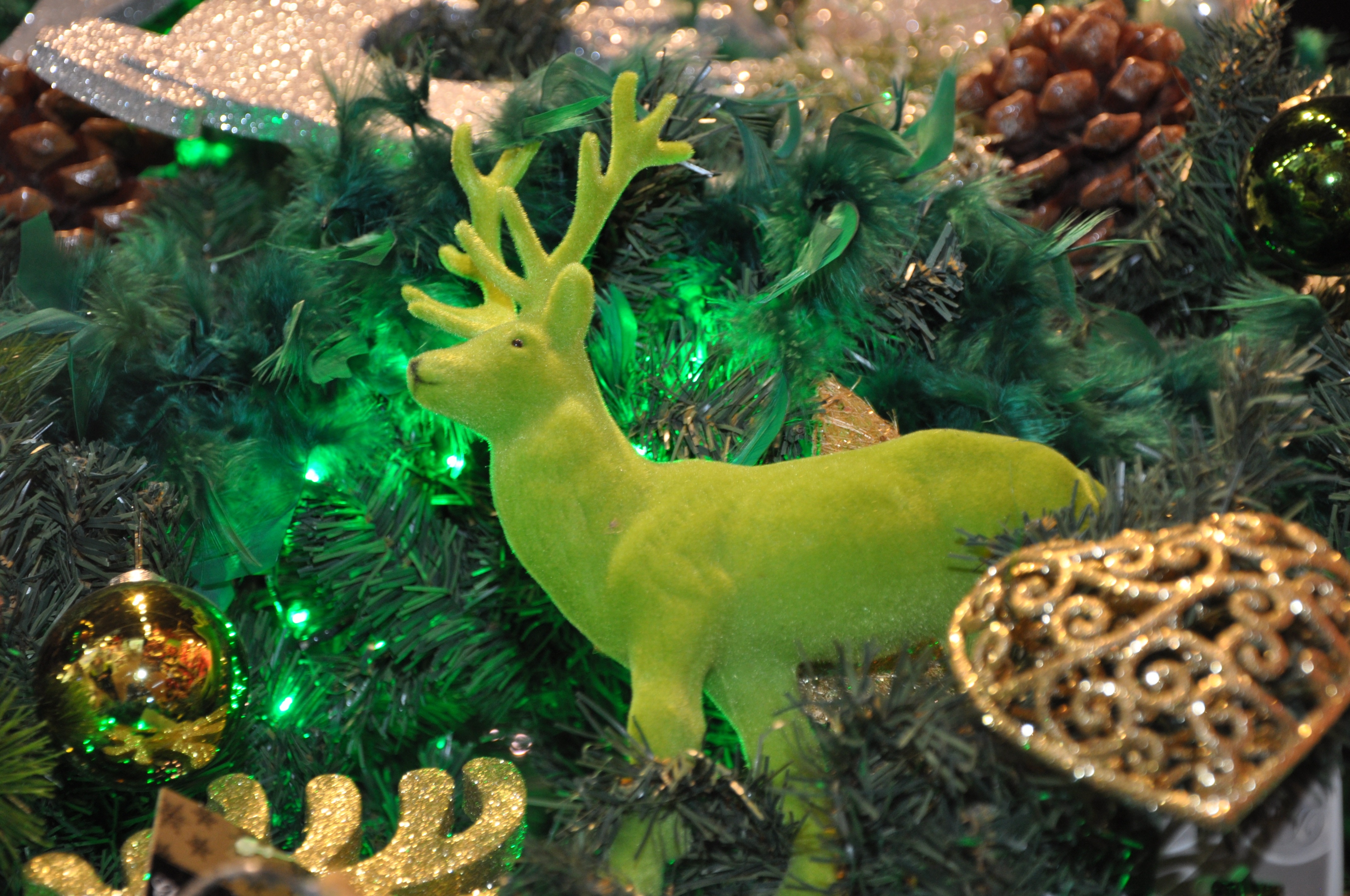 green plastic deer christmas decor