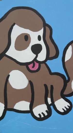 brown and white dog cartoon thumbnail