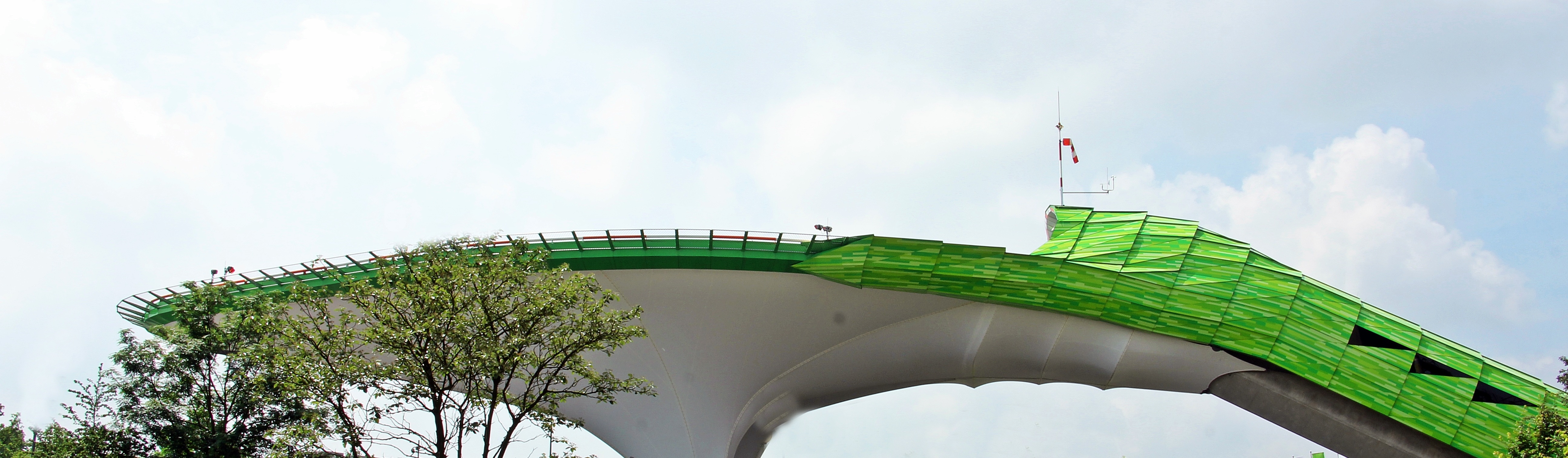 green and white landmark