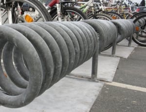 black steel bicycle racks thumbnail