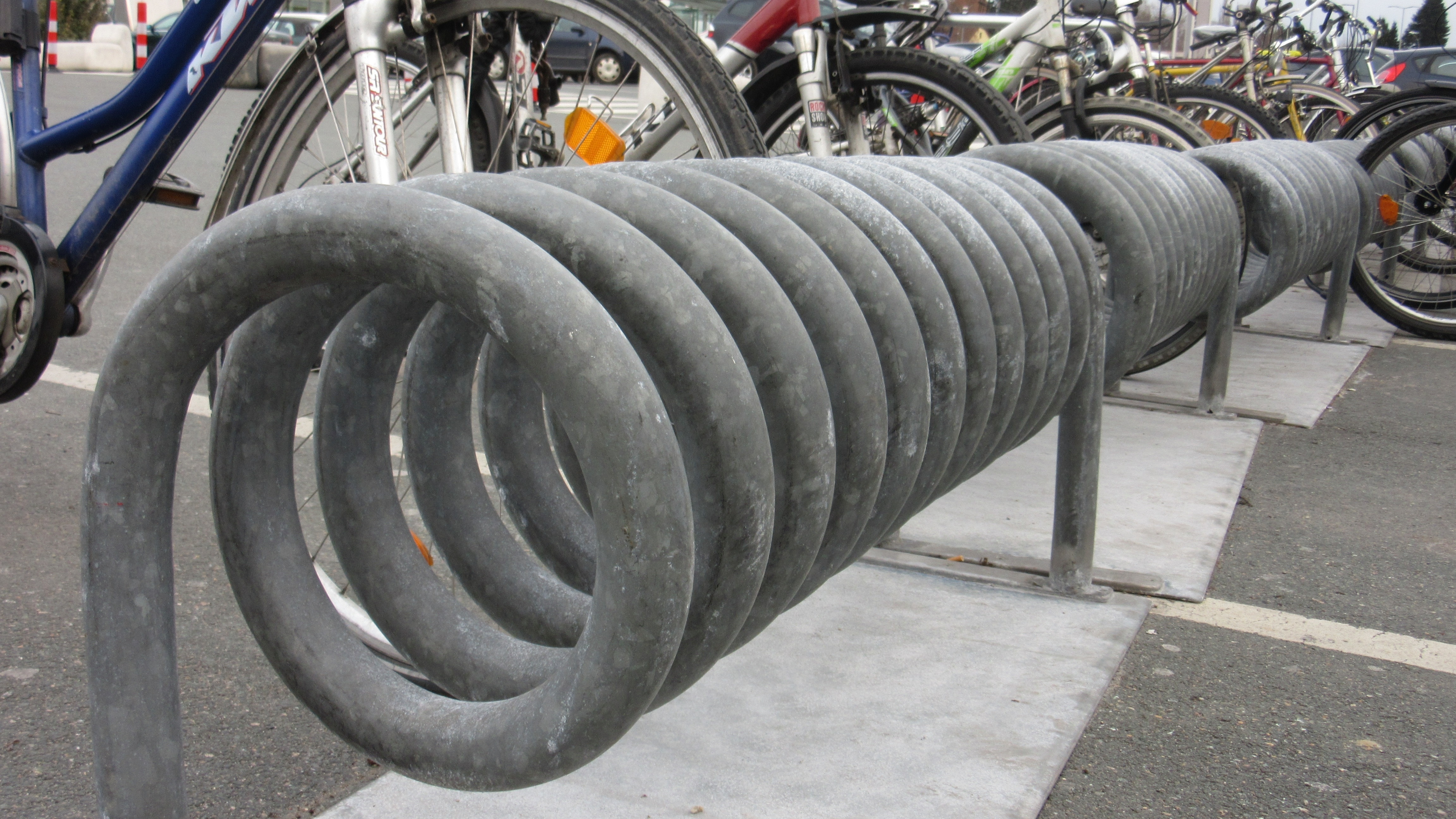 black steel bicycle racks