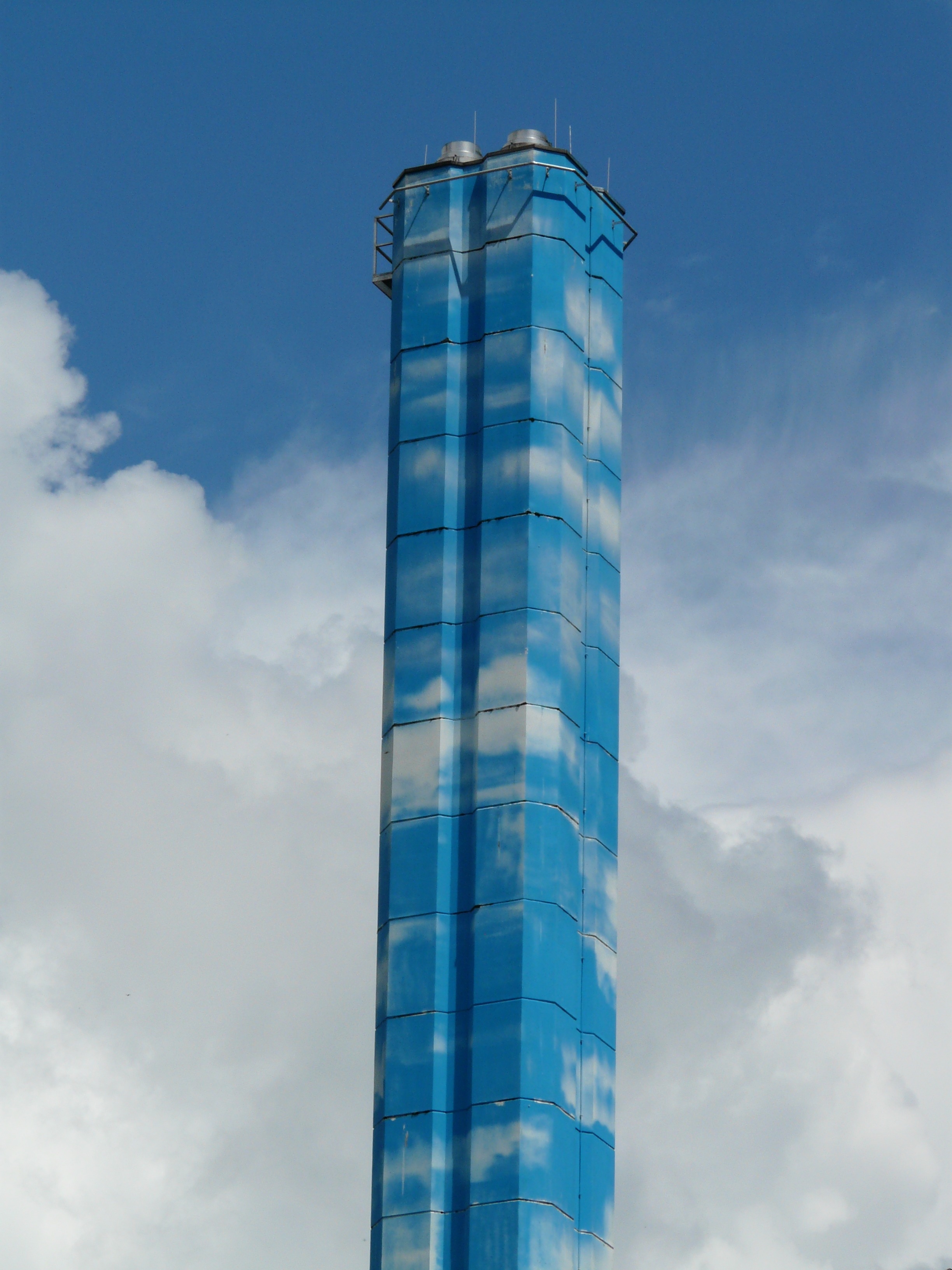 blue square shape tower