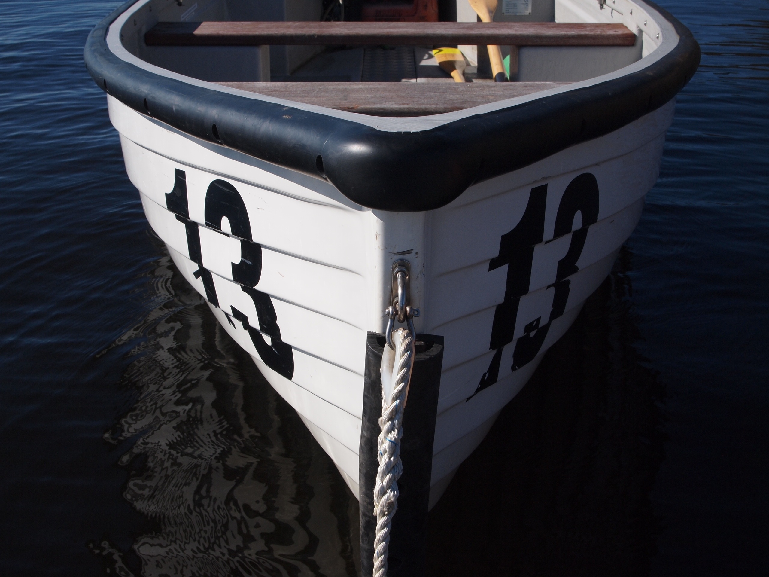 white and black boat