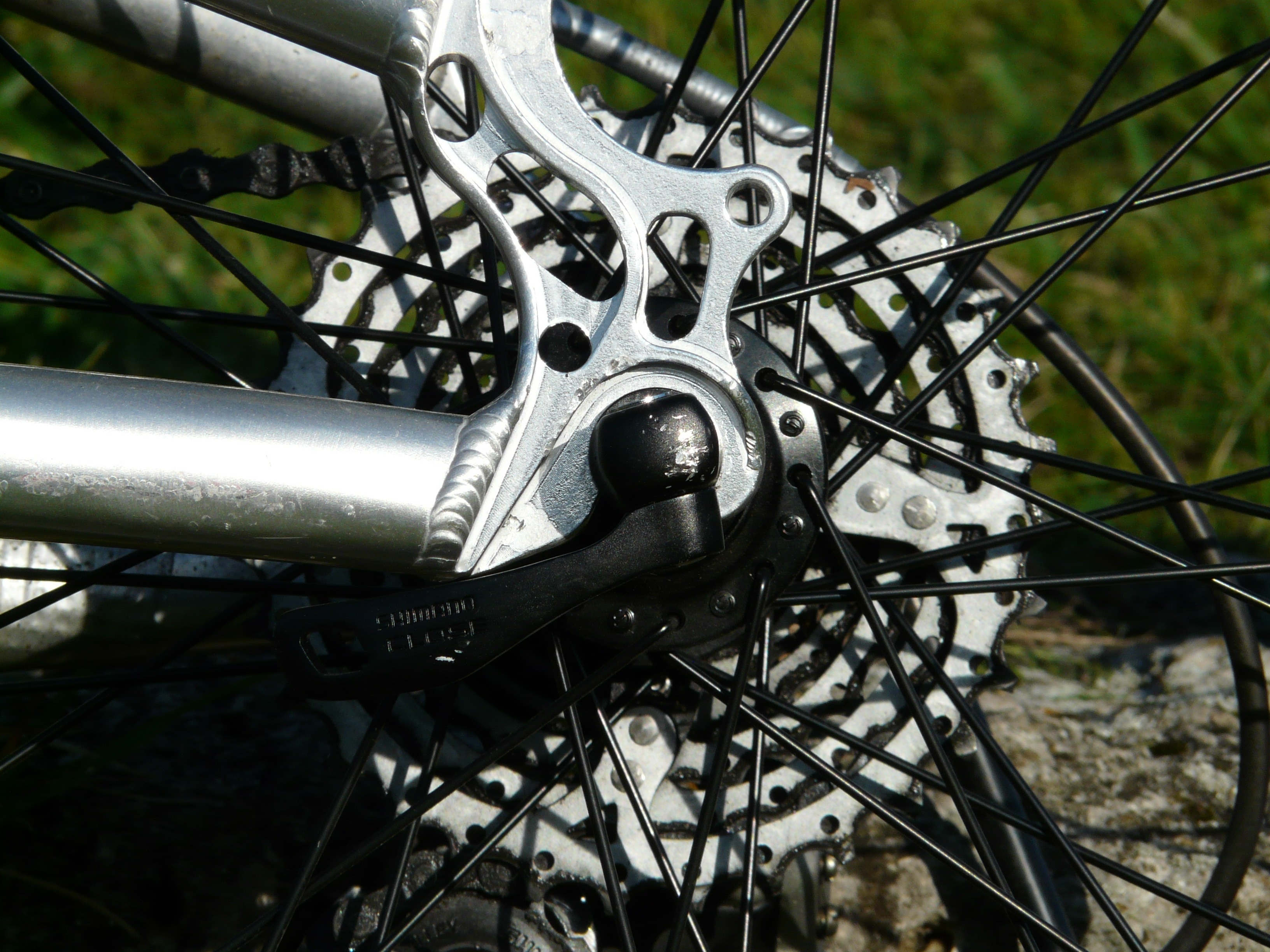 gray bicycle parts