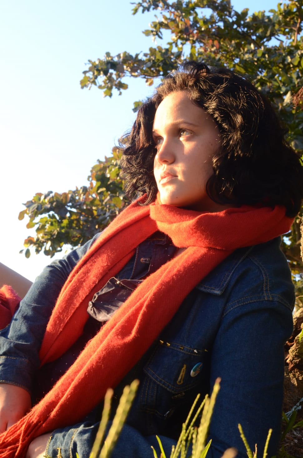 women's red scarf preview