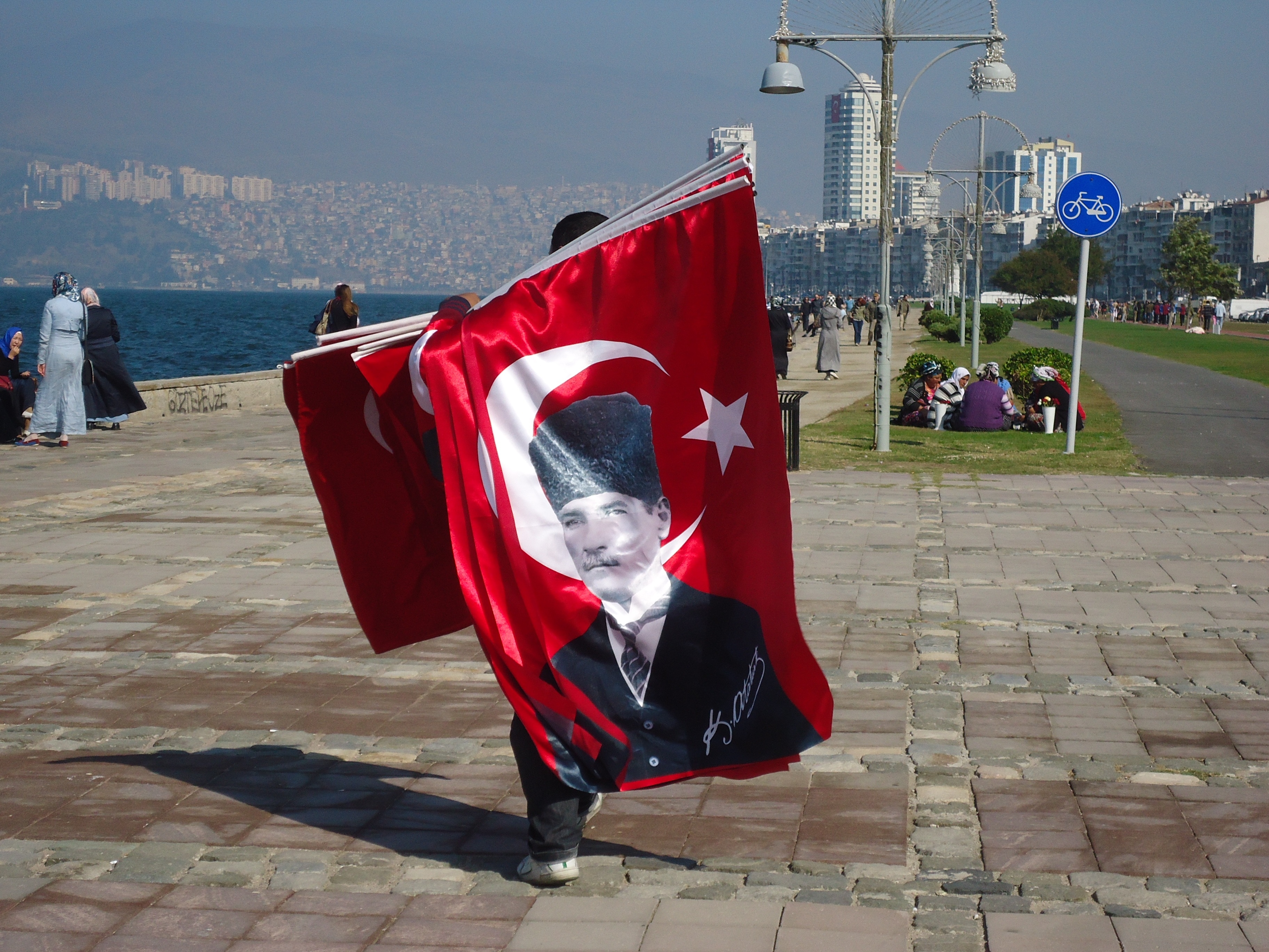 turkey flag with mustafa kemal ataturk