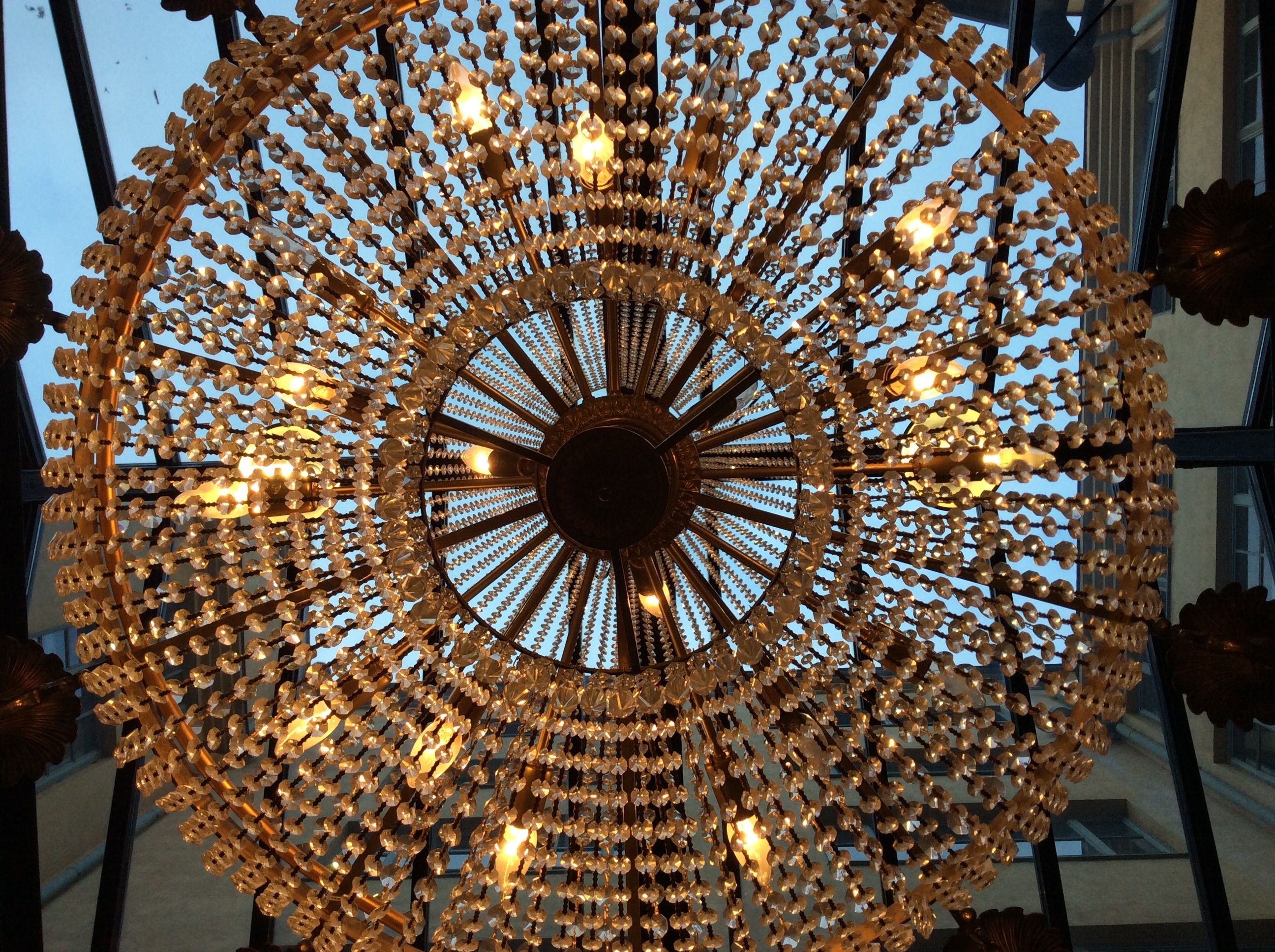 brown studded chandelier