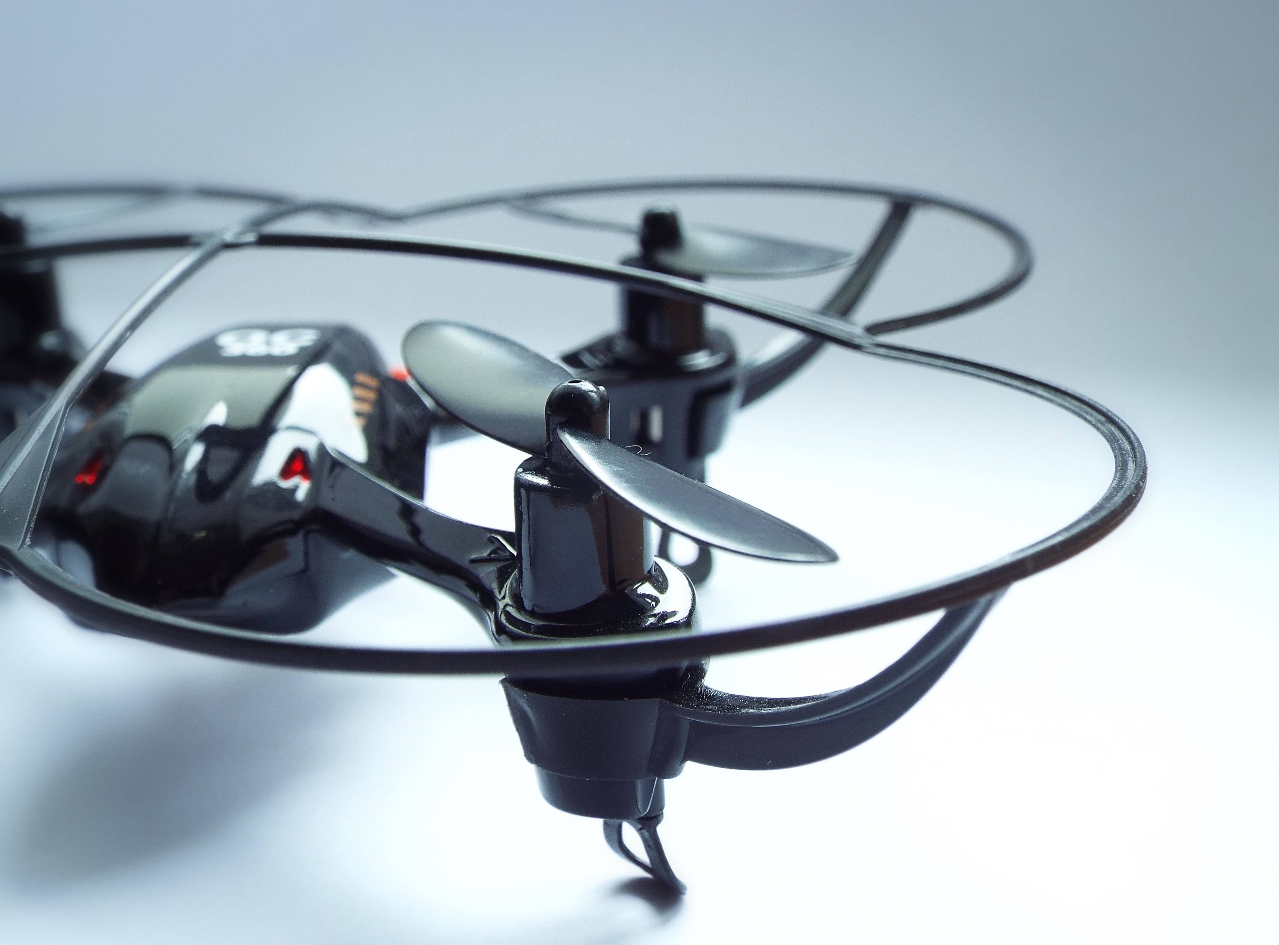 black and red quad copter