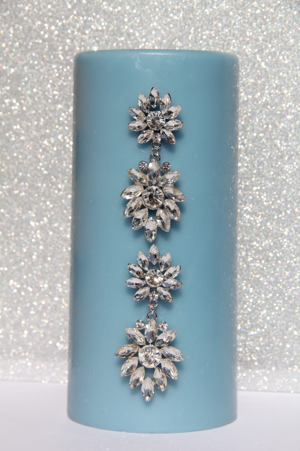blue and silver pillar candle preview