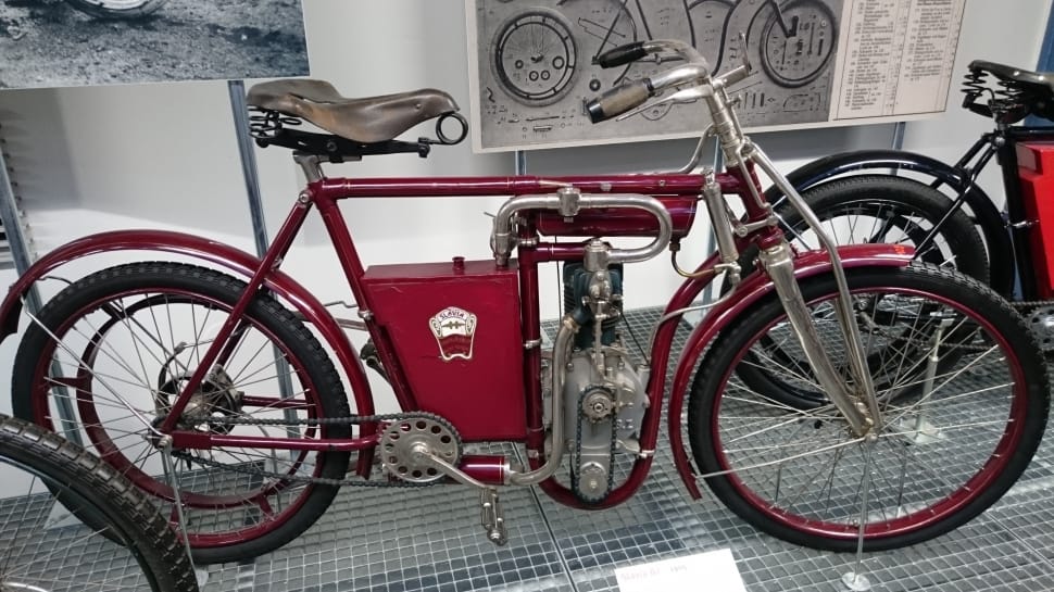 red-and-grey motorized bicycle preview