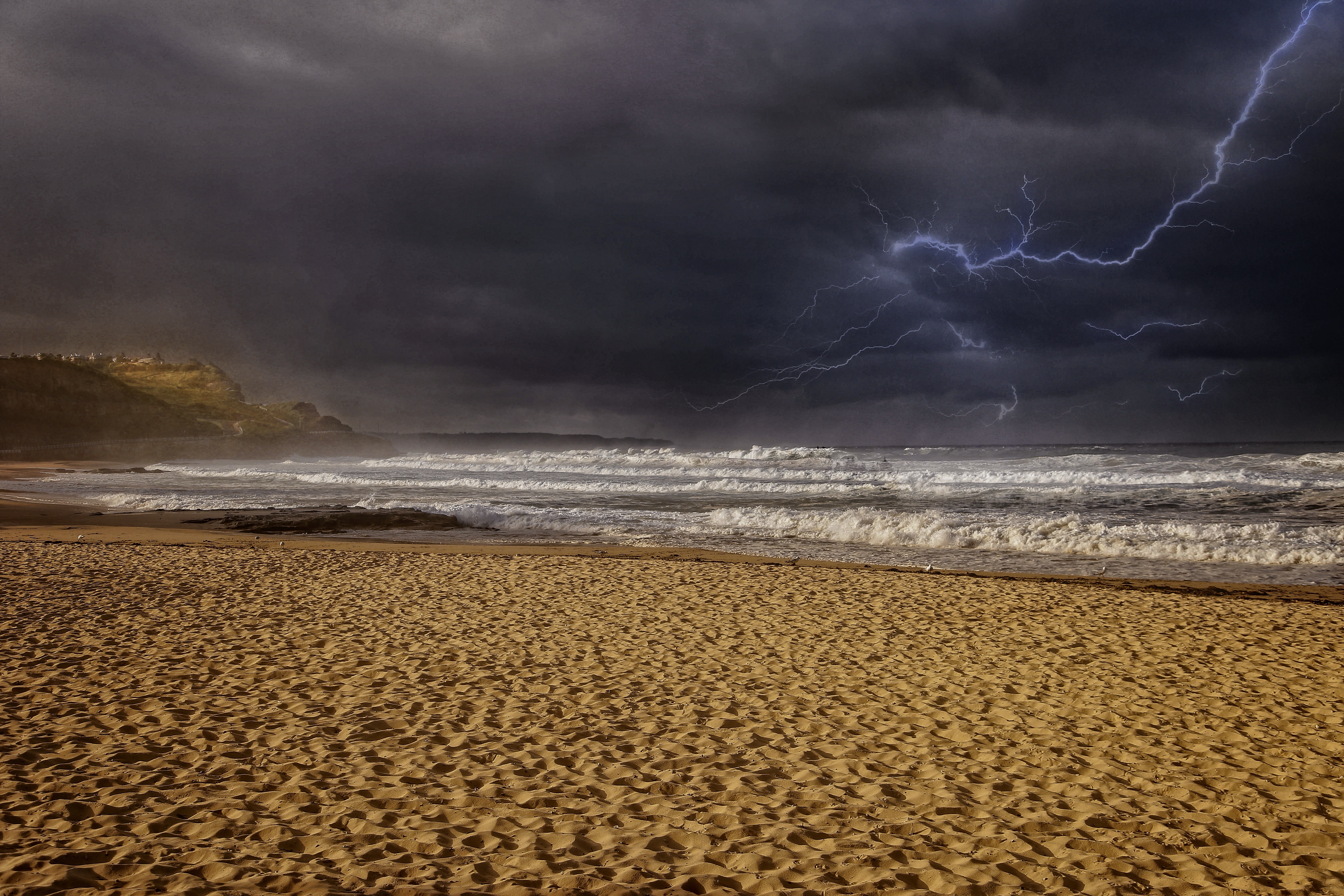 lightning near beach