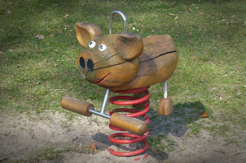 brown wooden spring pig preview