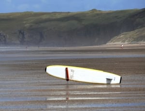 white and yellow surfboard thumbnail