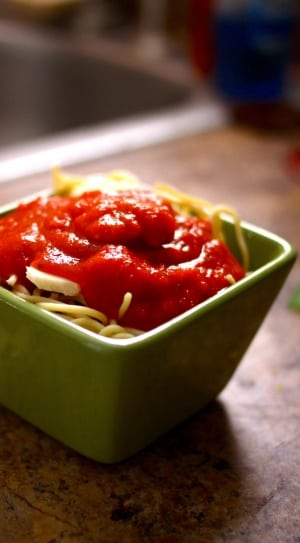 pasta top with tomato sauce and cheese thumbnail