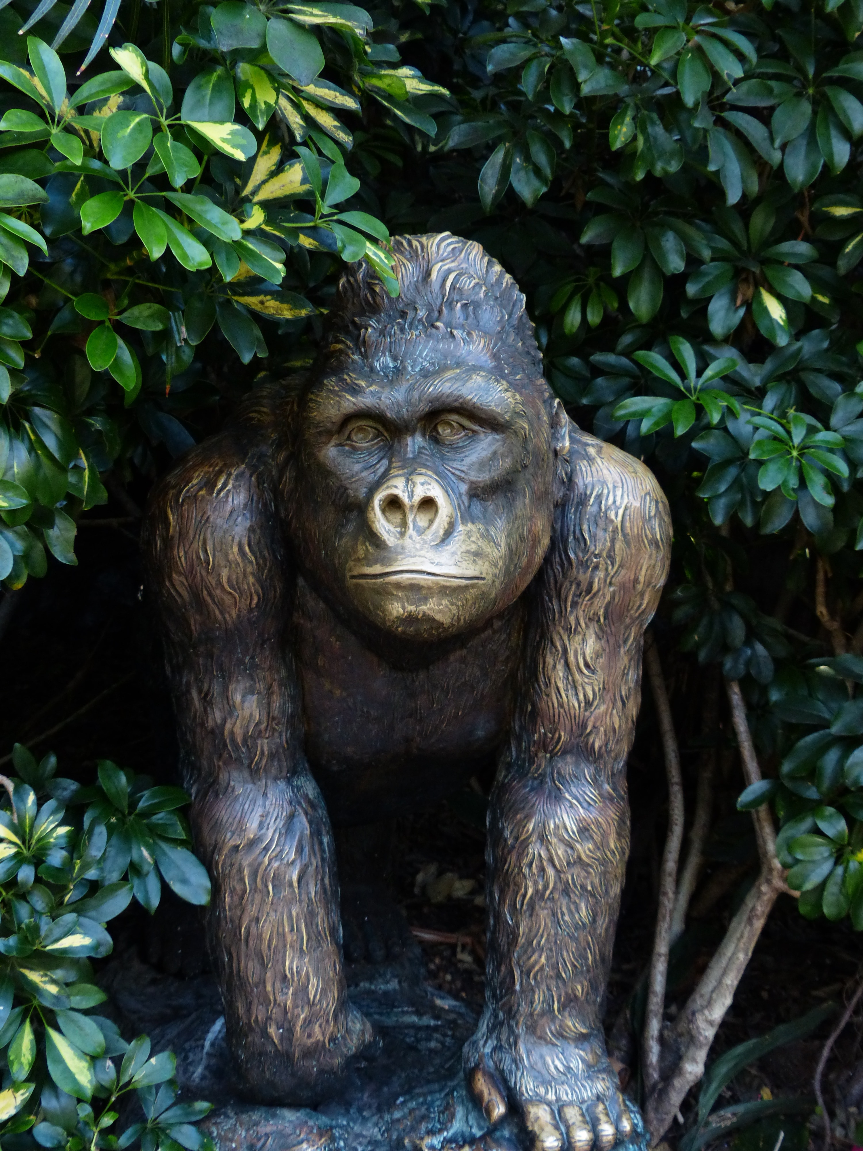 brown gorilla statue