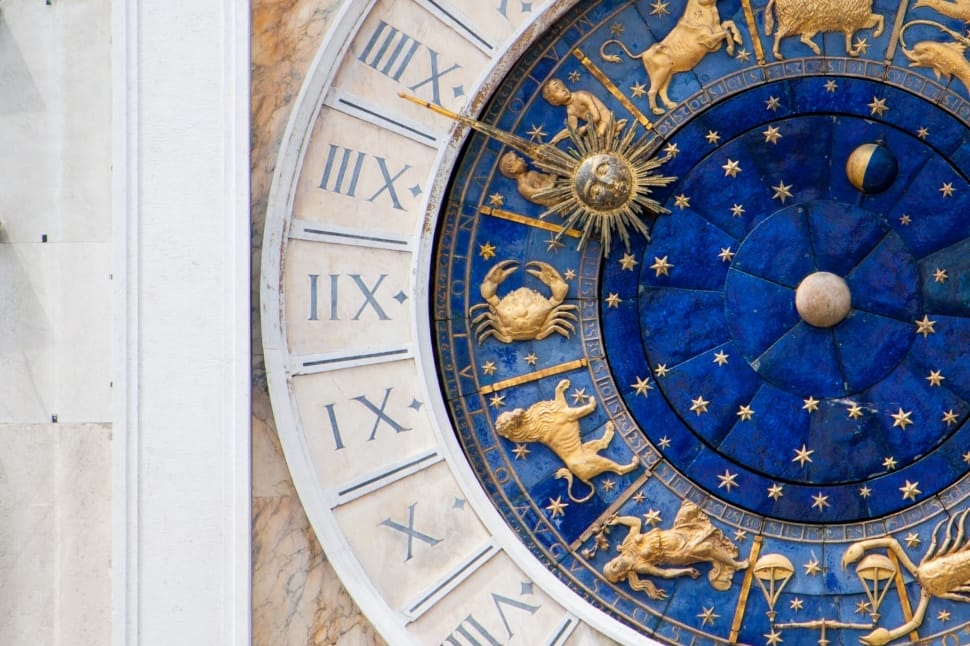 blue white and brown zodiac sign accent spinning wheel preview