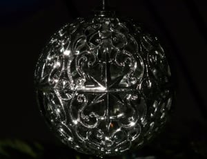silver round christmas bauble thumbnail