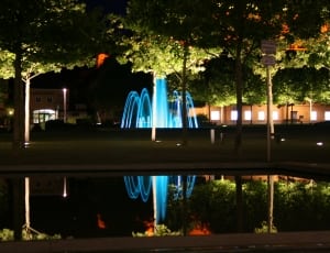 fountain with blue led lights thumbnail