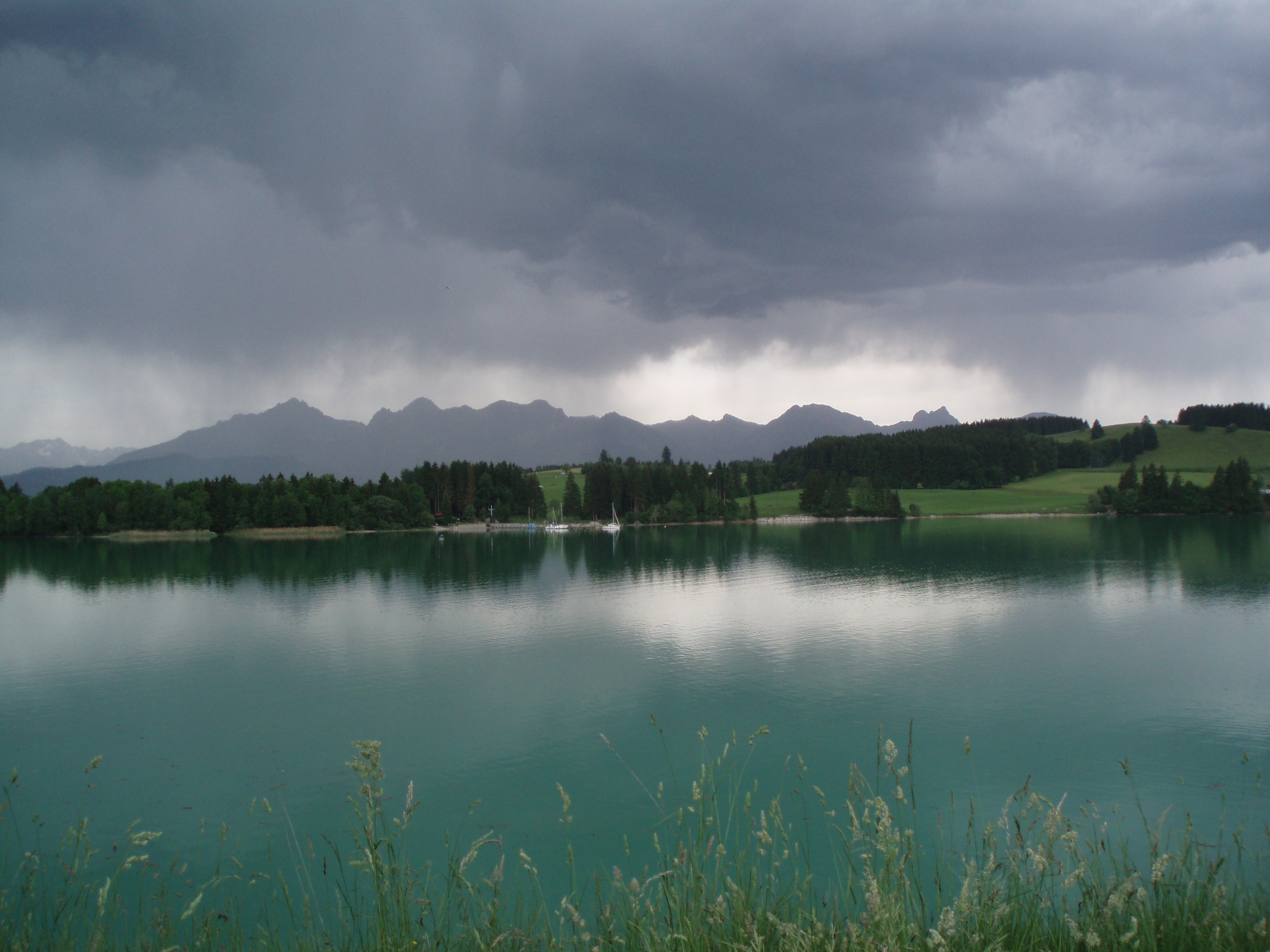Lake Forggensee, Storm, Summer, reflection, lake