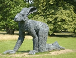 gray rabbit head statue thumbnail
