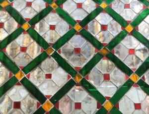 green red yellow and white stained glass wall decor thumbnail