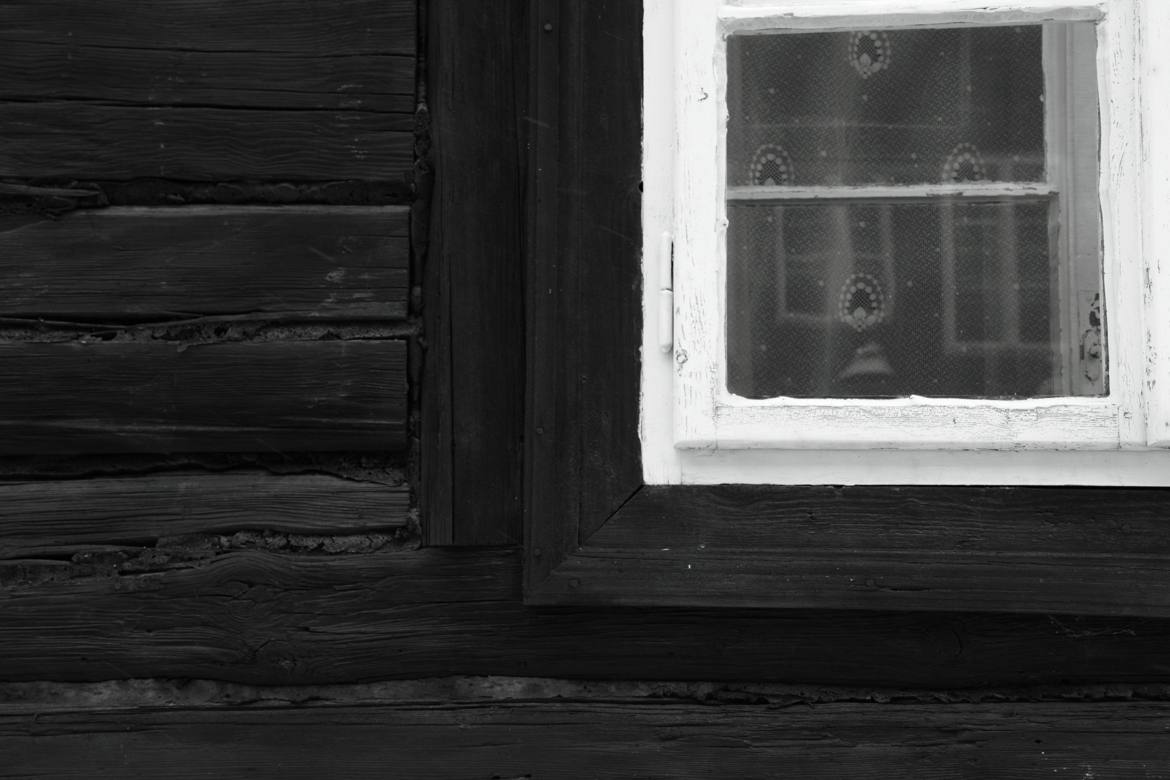 white wooden glass panel window