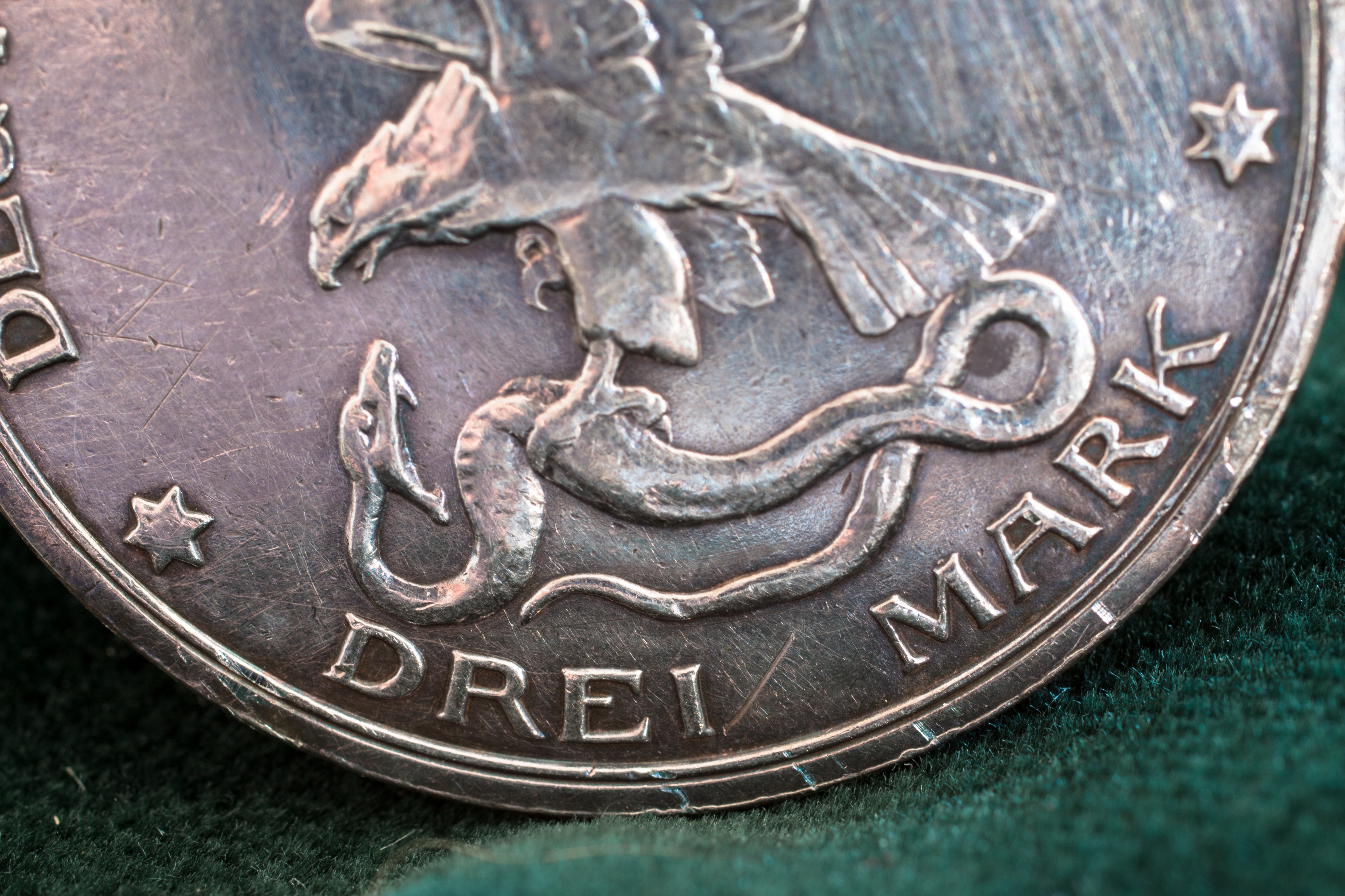 drei mark silver round coinn