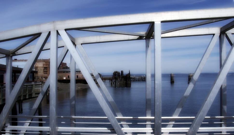 grey metal suspension bridge preview