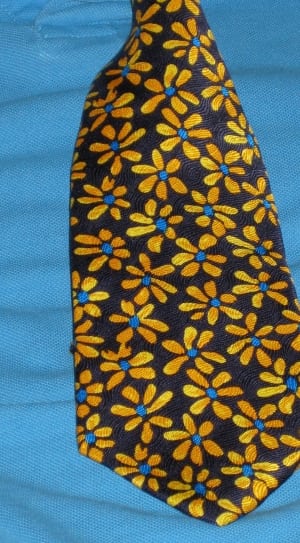 yellow and brown floral necktie thumbnail