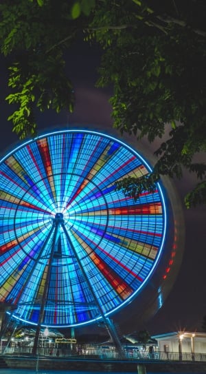 blue ferris wheel during nighttime thumbnail