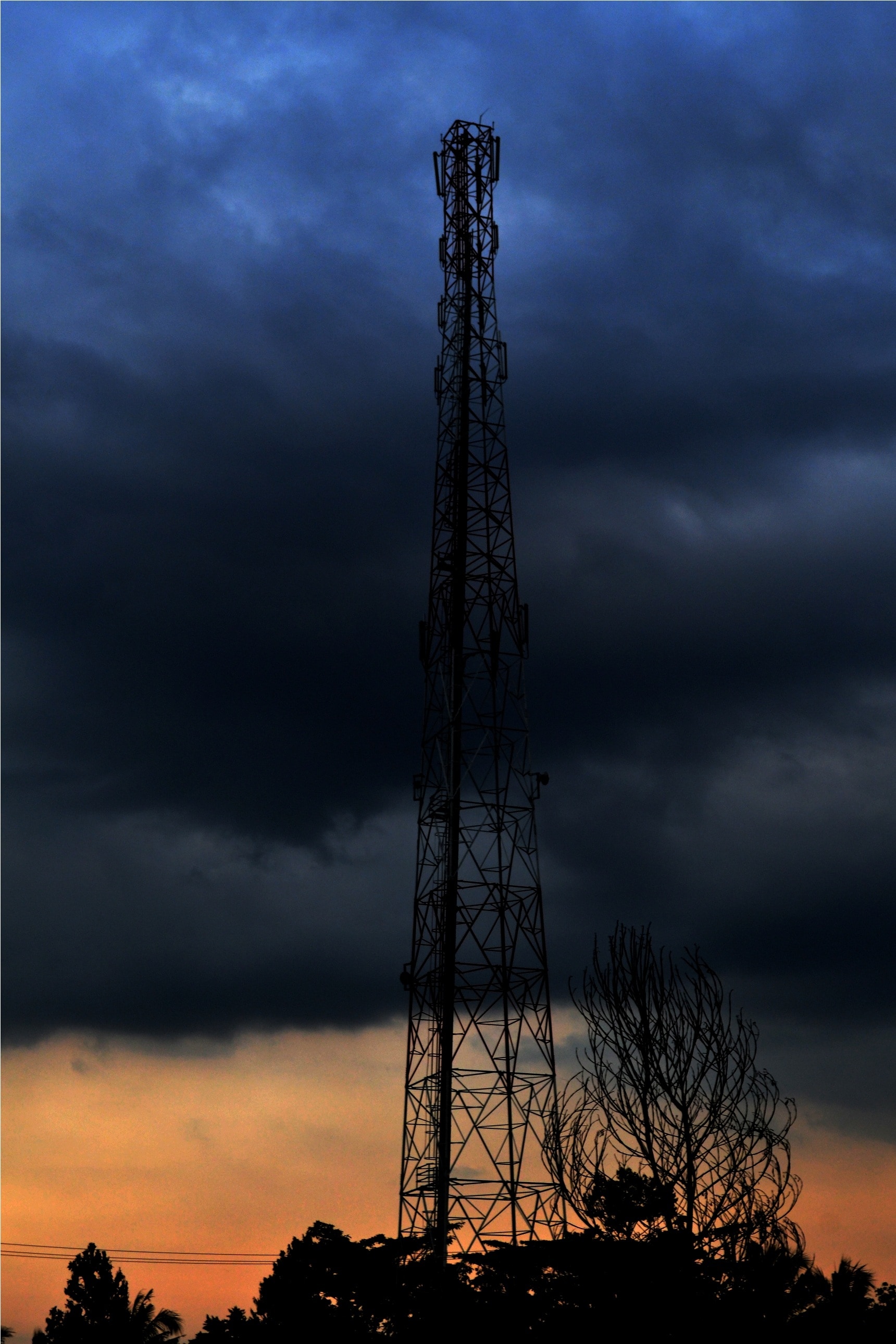 Tower, Indonesia, Sky, Dark, Orange, tower, cloud - sky