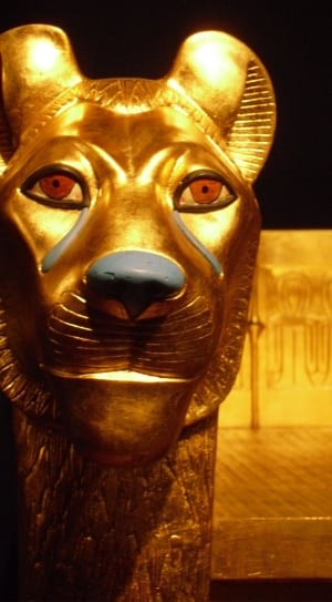 gold lion head statue thumbnail
