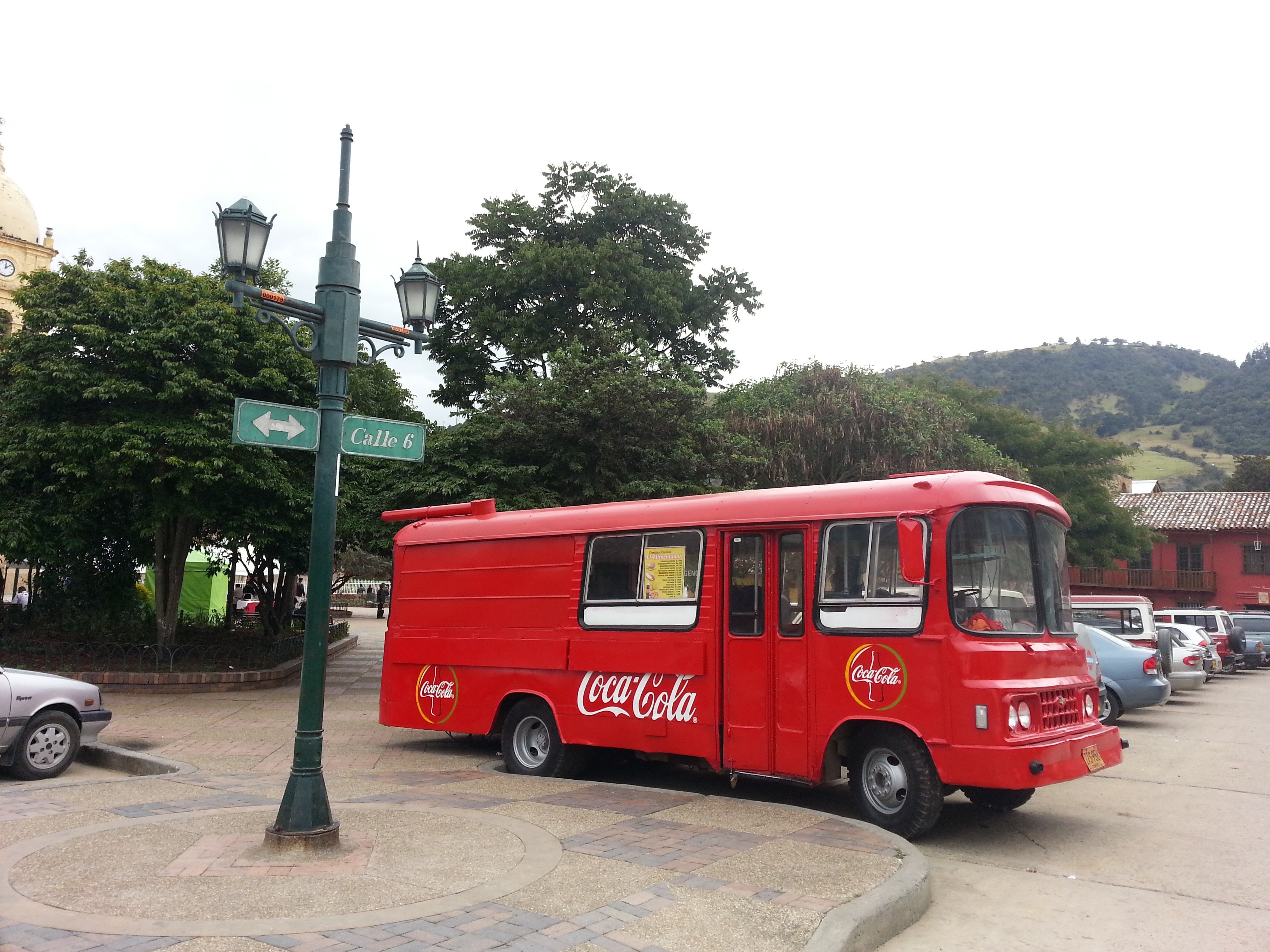 coca cola bus near signage