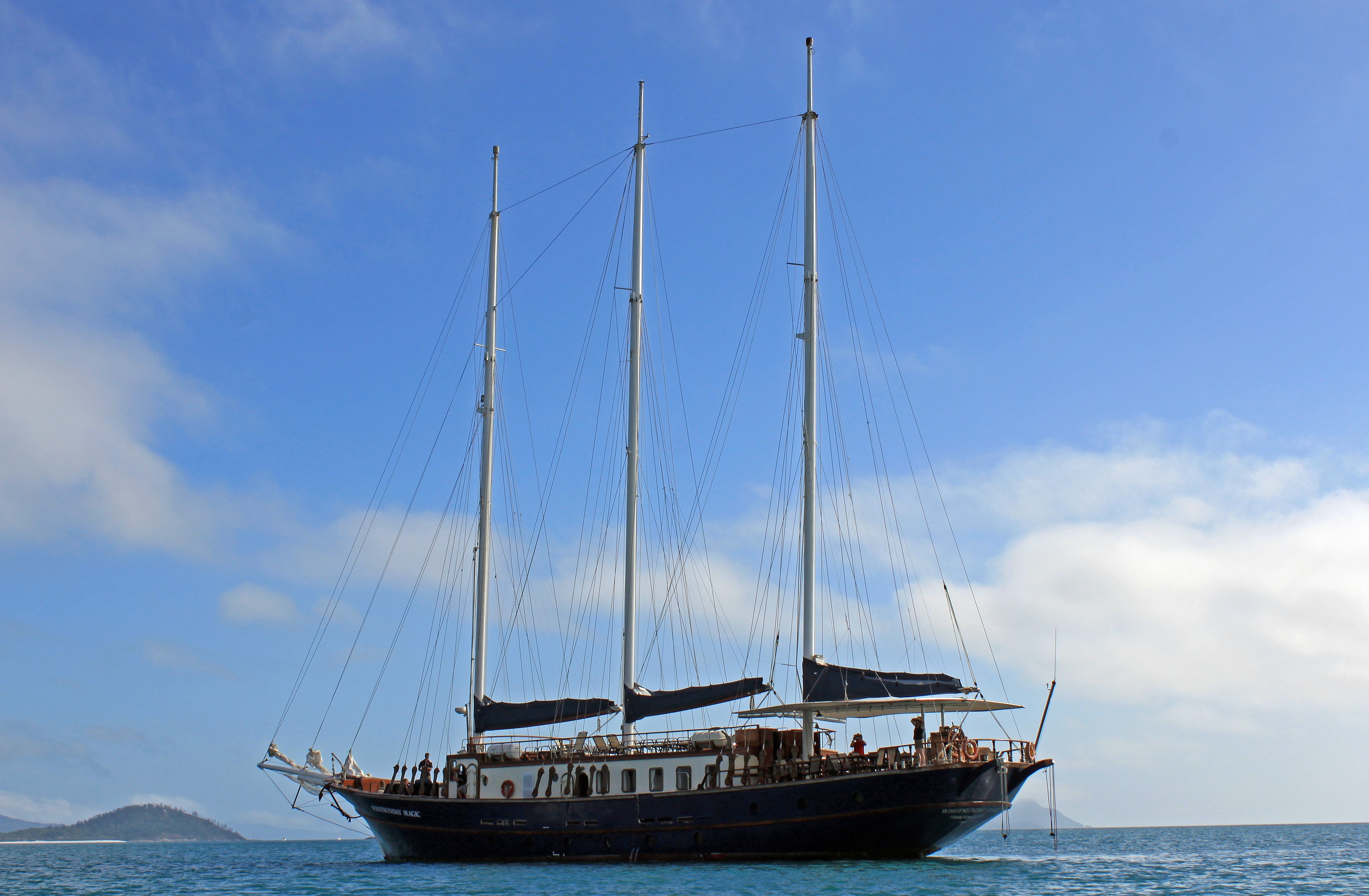 black ship with sail