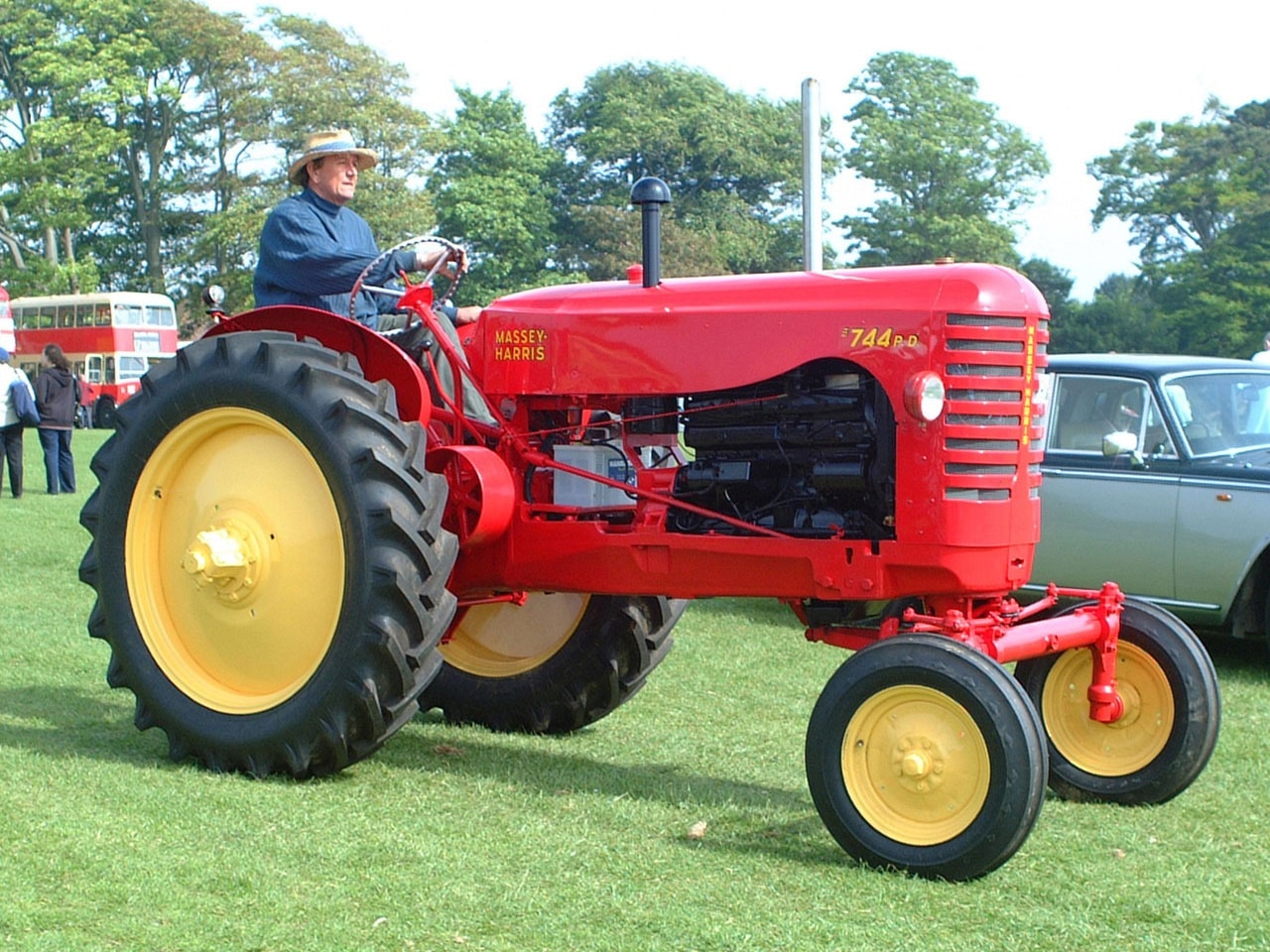 red farming tractor