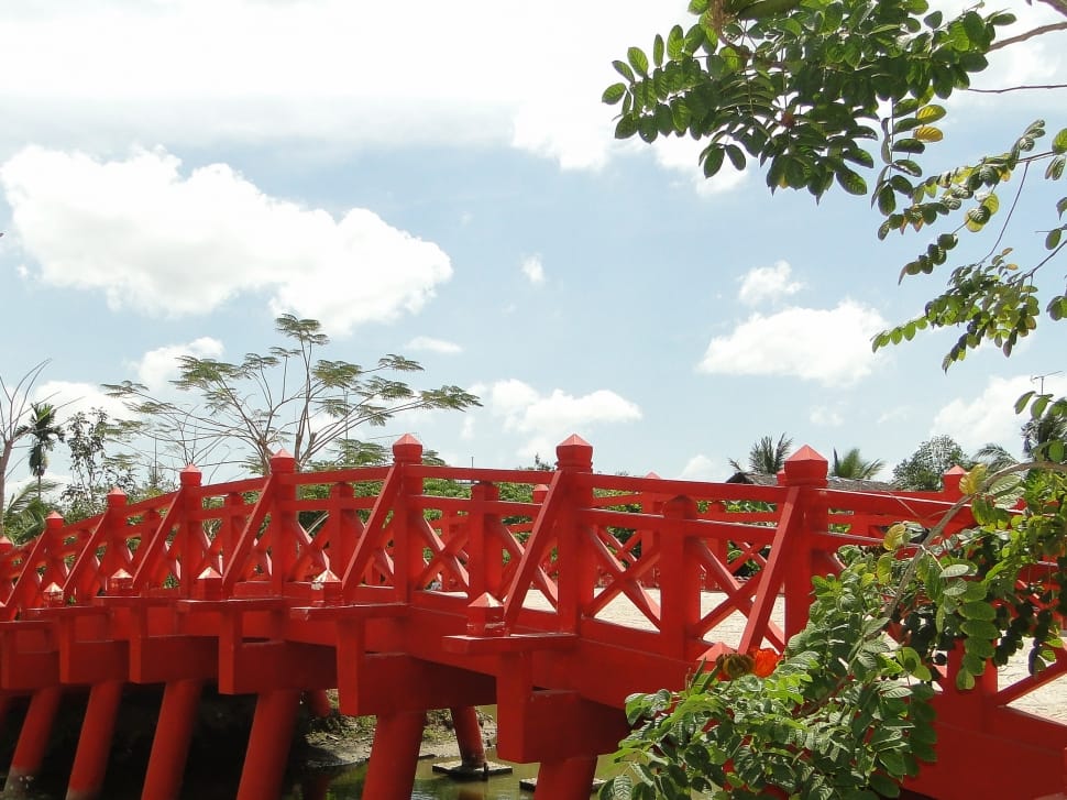 red wooden bridge preview