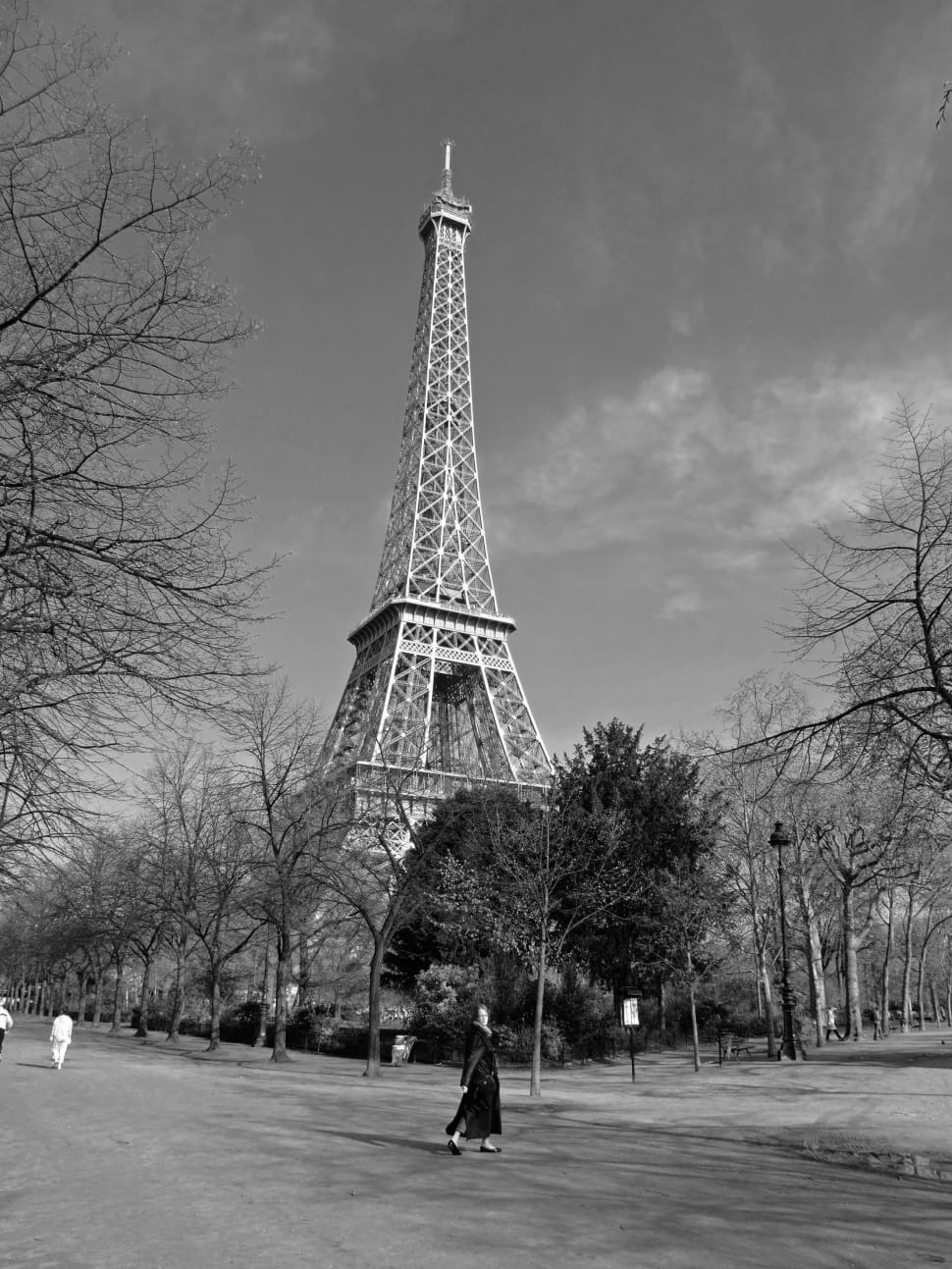 grayscale photography of eiffel tower preview