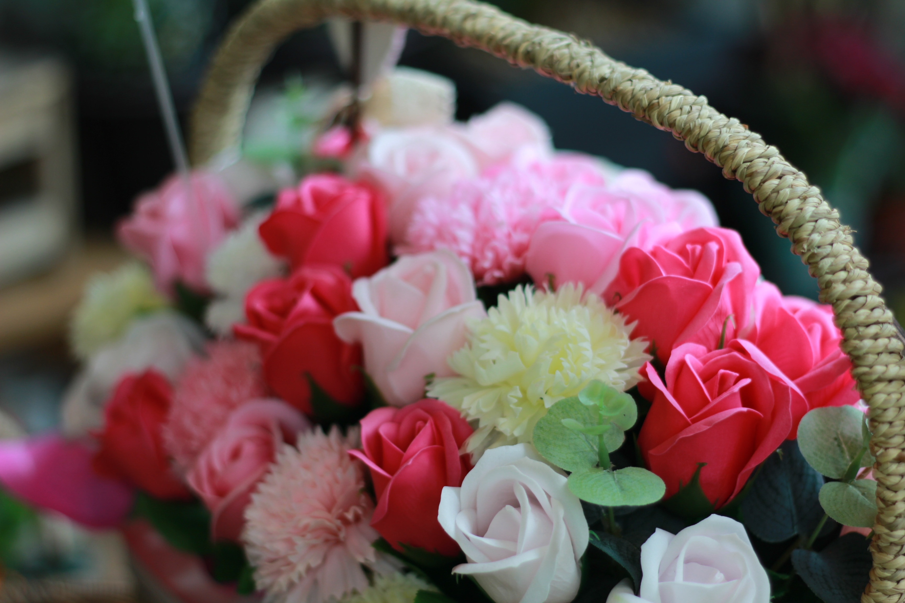 Basket, Flower Basket, Congratulations, flower, pink color
