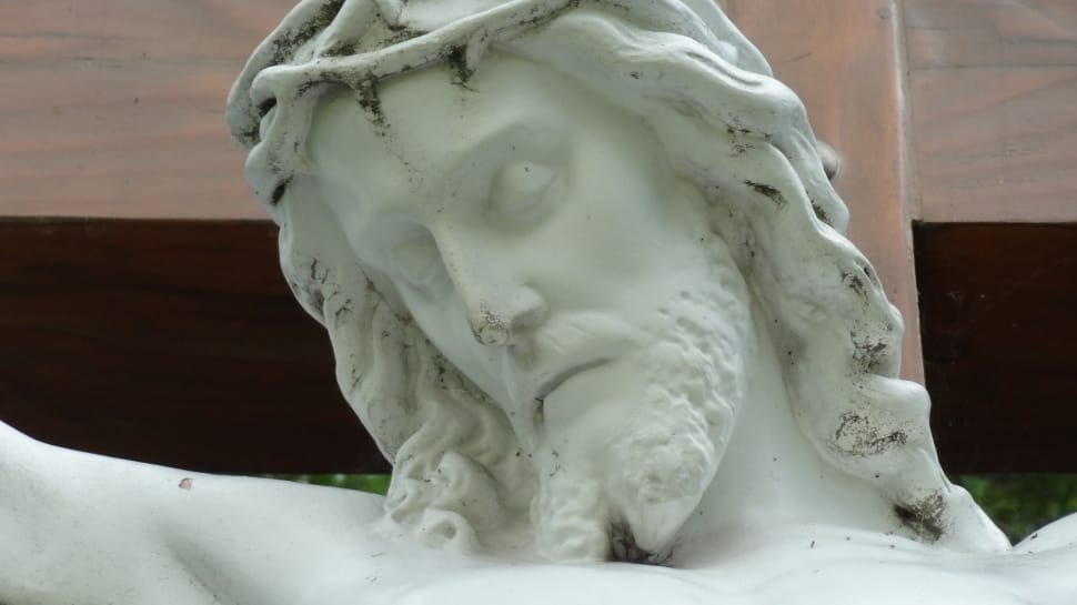 white ceramic religious head bust preview