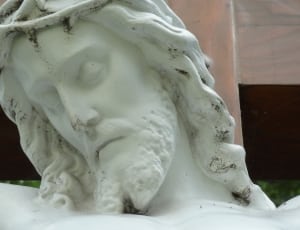 white ceramic religious head bust thumbnail