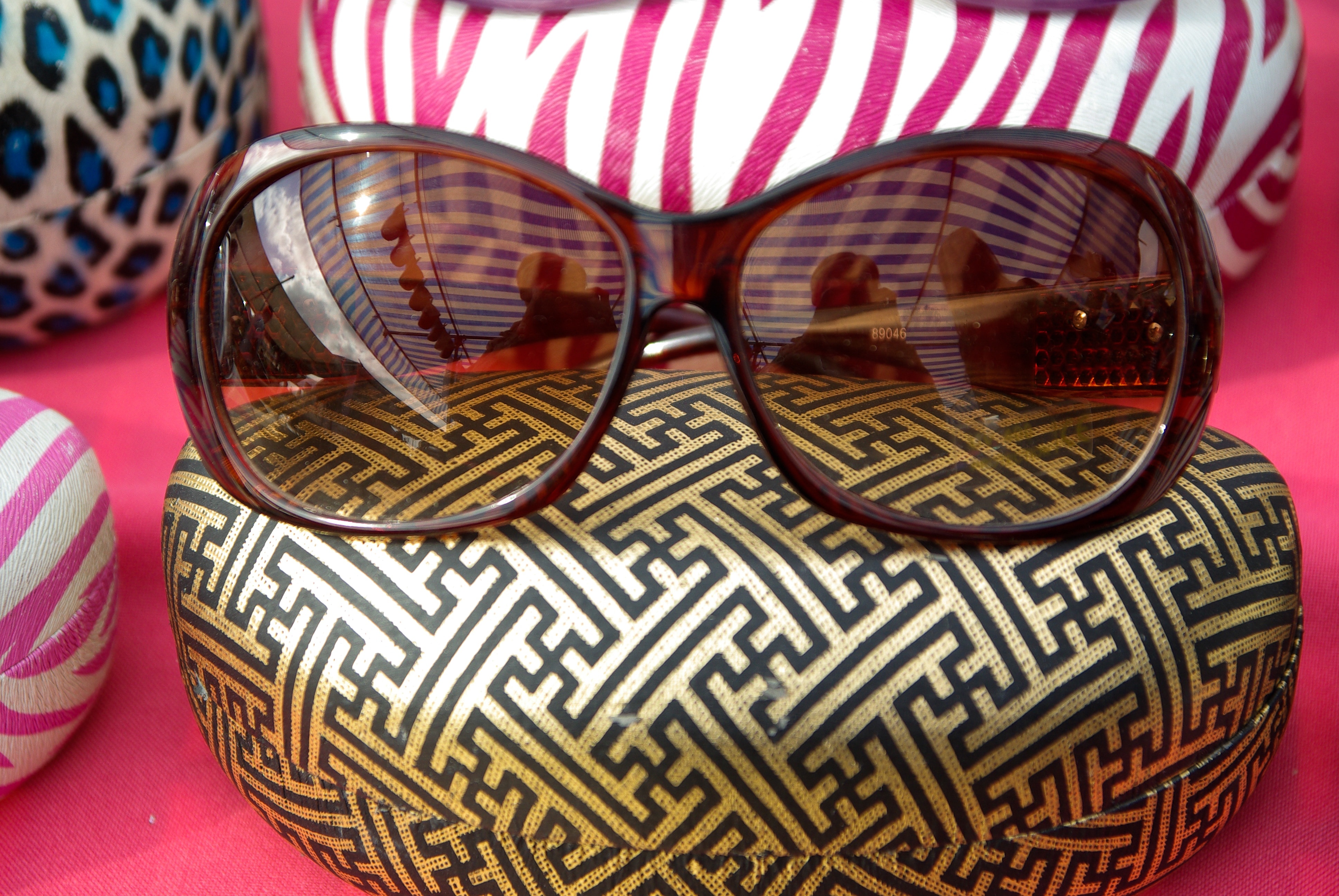 brown framed sunglasses