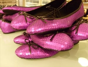 3 pairs of pink sequins slip on flat shoes thumbnail