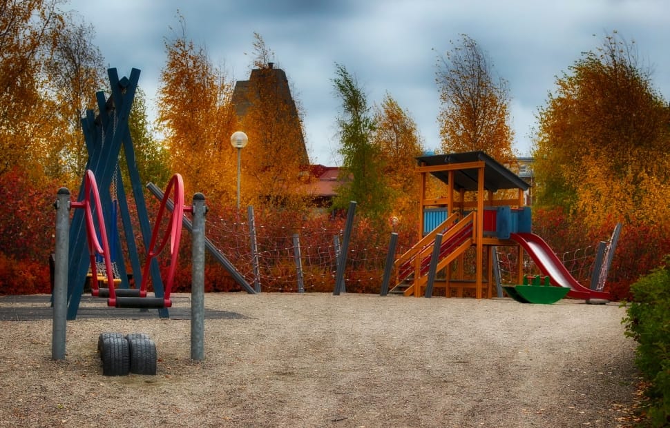 orange,brown and blue play ground set preview