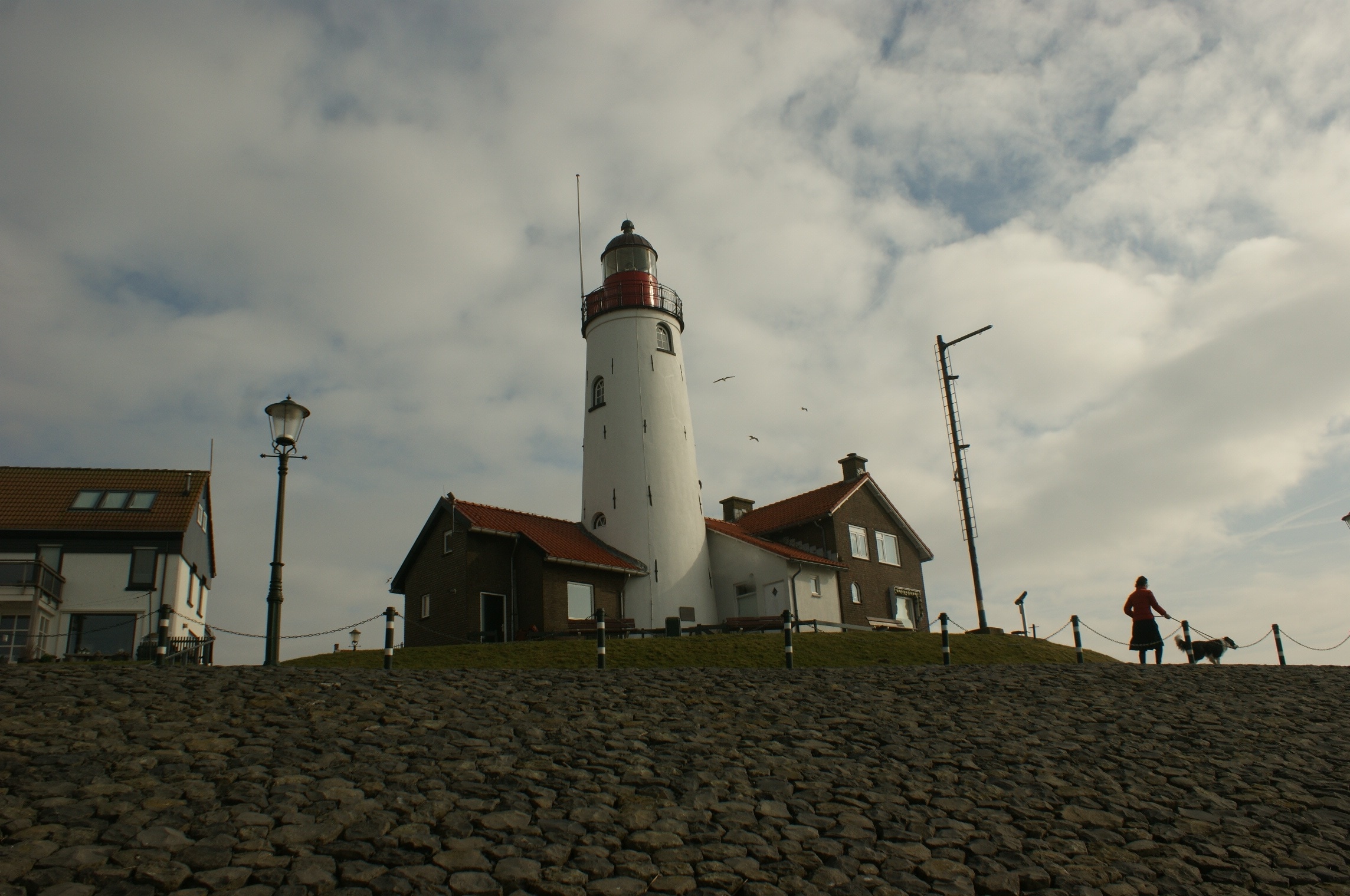 white and brown lighthouse