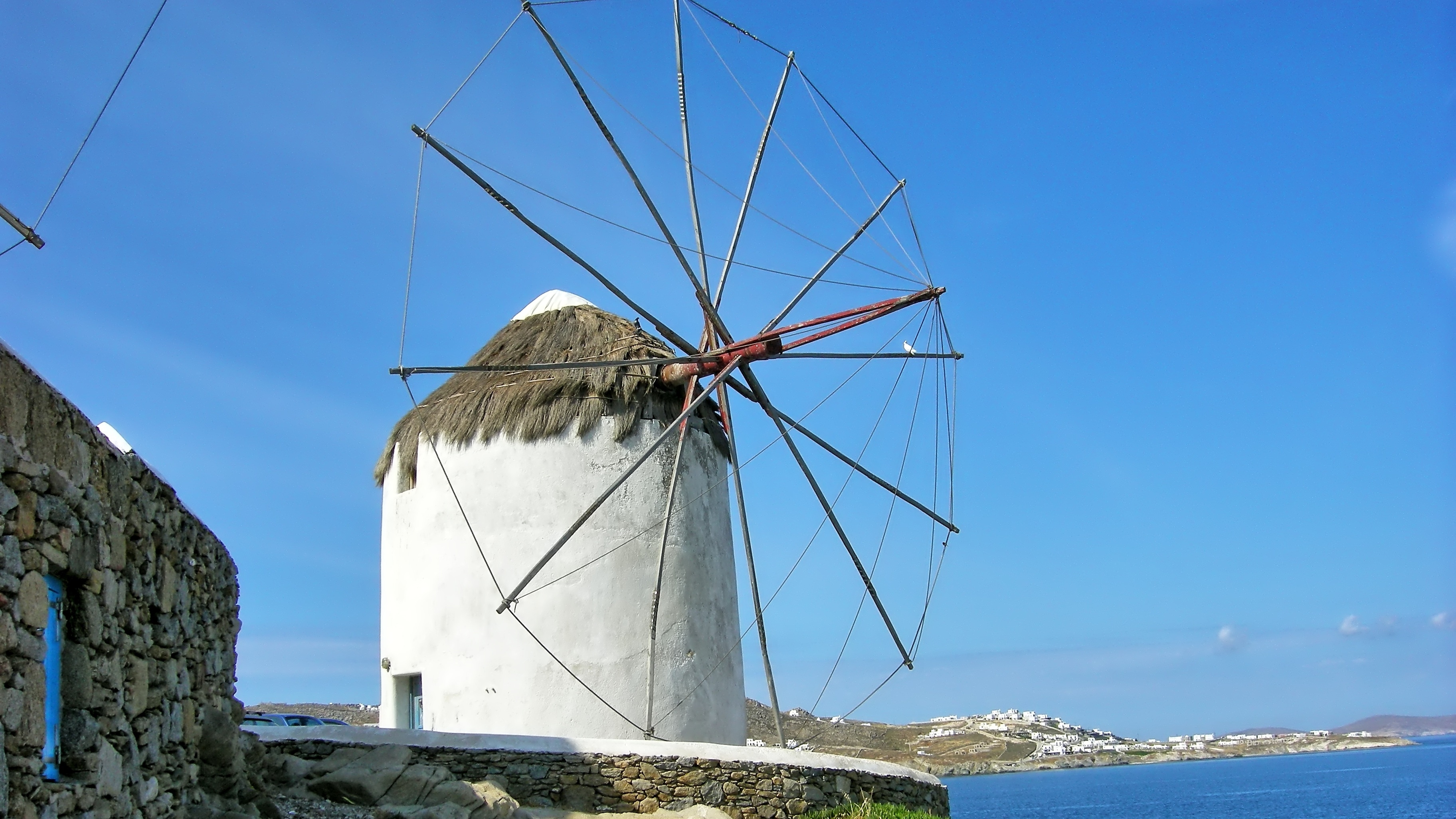 brown wooden wind mill frame