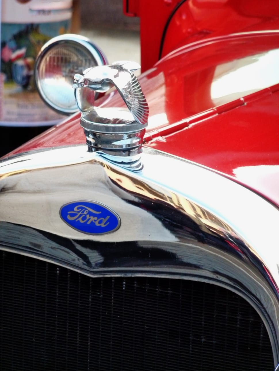 close up view image of ford emblem preview