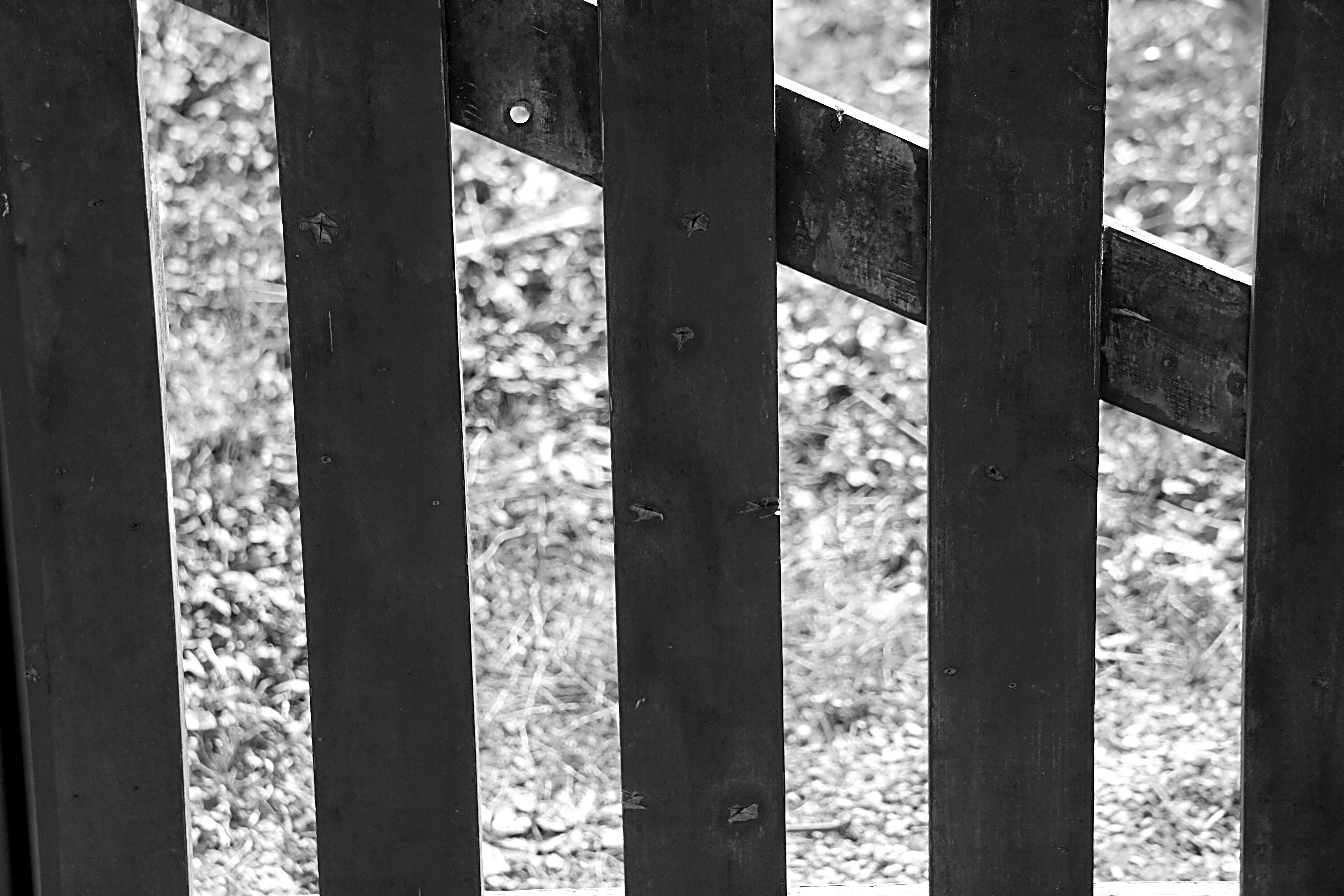 black wooden railings