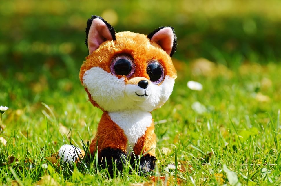 brown and white fox  plush toy preview