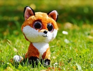 brown and white fox  plush toy thumbnail